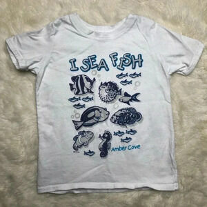 Del  Sol Amber Cove I Sea Fish T-Shirt White Sz 3T